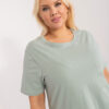 Pistáciové plus size tričko LACEBACKA