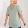 Pistáciové plus size tričko LACEBACKA