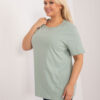 Pistáciové plus size tričko LACEBACKA