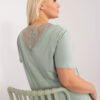 Pistáciové plus size tričko LACEBACKA