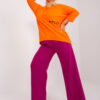 Oranžová plus size mikina MELLORA