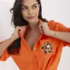 Oranžová mušelínová košile ITALY MODA s potiskem – ESTELIA