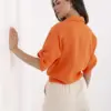 Oranžová mušelínová košile ITALY MODA s potiskem – ESTELIA