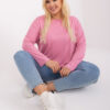 Růžová viskózová mikina SOFTINA plus size