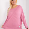 Růžová viskózová mikina SOFTINA plus size
