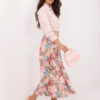 Růžová květovaná elegantní midi sukně – YELORIA