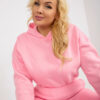 Růžový plus size basic komplet s kapucí – CYRENE