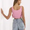Růžový crop top se stahováním ORLANDA