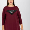 Tmavě fialová plus size mikina APPLINNE