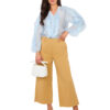 Camel wide-leg džíny bez zapínání – JENERIA