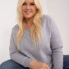 Šedá plus size mikina Donna z bavlny – BELALIA