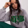 Šedá bavlněná hoodie s nápisem – JULARA