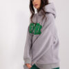 Šedá bavlněná hoodie s nápisem – JULARA