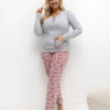 Šedé bavlněné pyžamo GIUSEPPA plus size