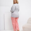 Šedé dvoudílné pyžamo PHYLLIS plus size z bavlny