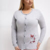 Šedé dvoudílné pyžamo PHYLLIS plus size z bavlny