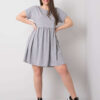 Šedé melírované mini šaty MOLLY Plus Size
