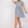 Šedé melírované mini šaty MOLLY Plus Size