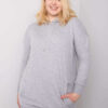Šedě melírovaná plus size mikina Luna s kapucí – BELETTA