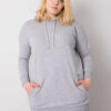Šedě melírovaná plus size mikina Luna s kapucí – BELETTA