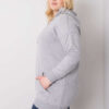 Šedě melírovaná plus size mikina Luna s kapucí – BELETTA
