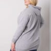 Šedě melírovaná plus size mikina Luna s kapucí – BELETTA