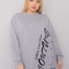 Šedá asymetrická tunika ULISSE plus size