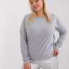 Šedá melanžová plus size mikina CALMERA