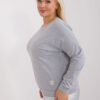 Šedá melanžová plus size mikina CALMERA