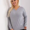 Šedý melanžový plus size top VELENZA