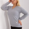 Šedý melanžový plus size top VELENZA