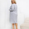 Šedá plus size noční košile NATELLA s květinami