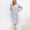 Šedá plus size noční košile NATELLA s květinami