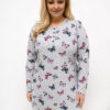 Šedá plus size noční košile HEDDA s motýly