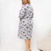 Šedá plus size noční košile HEDDA s motýly