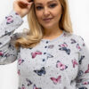 Šedá plus size noční košile HEDDA s motýly