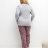 Šedé bavlněné pyžamo ROZÁLIA plus size s motýly