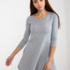 Šedé áčkové mini šaty COLUMBA s výstřihem do V