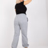 Šedé melírované tepláky Banni plus size s kapsami – GRAELIA