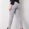 Šedě melírované bavlněné legíny plus size – NYRETTA