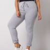 Šedé melírované tepláky Alva plus size – DELIVA