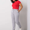 Šedé melírované tepláky Beatriz plus size – DELENNA