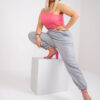 Šedé melírované tepláky Ainhoa plus size – EVIENNA