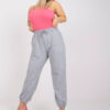 Šedé melírované tepláky Ainhoa plus size – EVIENNA