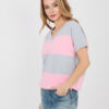 Šedo-růžový colorblock top NOVELIA