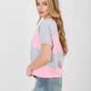 Šedo-růžový colorblock top NOVELIA