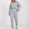Šedý melírovaný plus size komplet s kapsami – ARTEMIDA