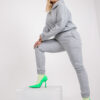 Šedý melírovaný plus size komplet s kapsami – ARTEMIDA