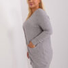 Šedý plus-size kardigan ALINE s viskózou