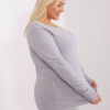 Šedý hladký plus size svetr LARYSA